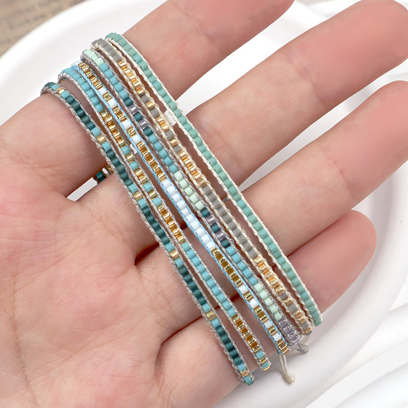 Adjustable Braided Woven Macrame Miyuki Beads Bracelet Jewelry Custom Factory Trendy Women Manufacture Handmade Miyuki Bracelet