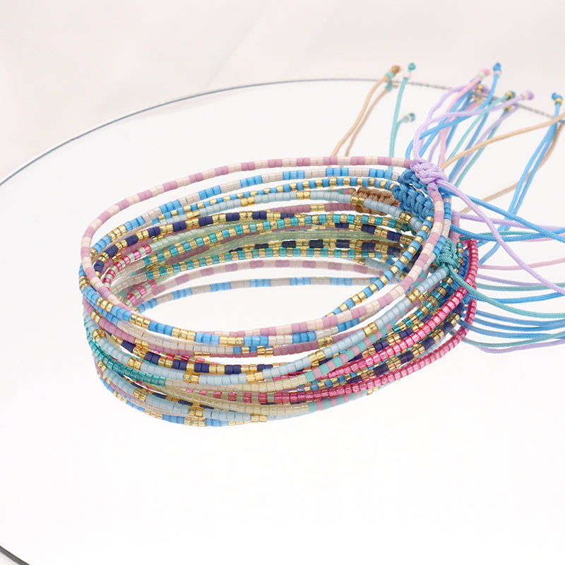 Fashion Design Customized Wholesale Handmade OEM Factory Adjustable Braided Woven Macrame Miyuki Bracelet For Women Jewelry