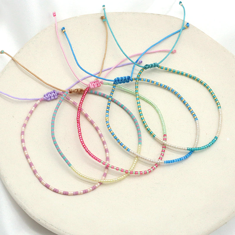 Fashion Design Customized Wholesale Handmade OEM Factory Adjustable Braided Woven Macrame Miyuki Bracelet For Women Jewelry