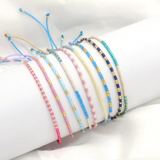 Fashion Design Customized Wholesale Handmade OEM Factory Adjustable Braided Woven Macrame Miyuki Bracelet For Women Jewelry