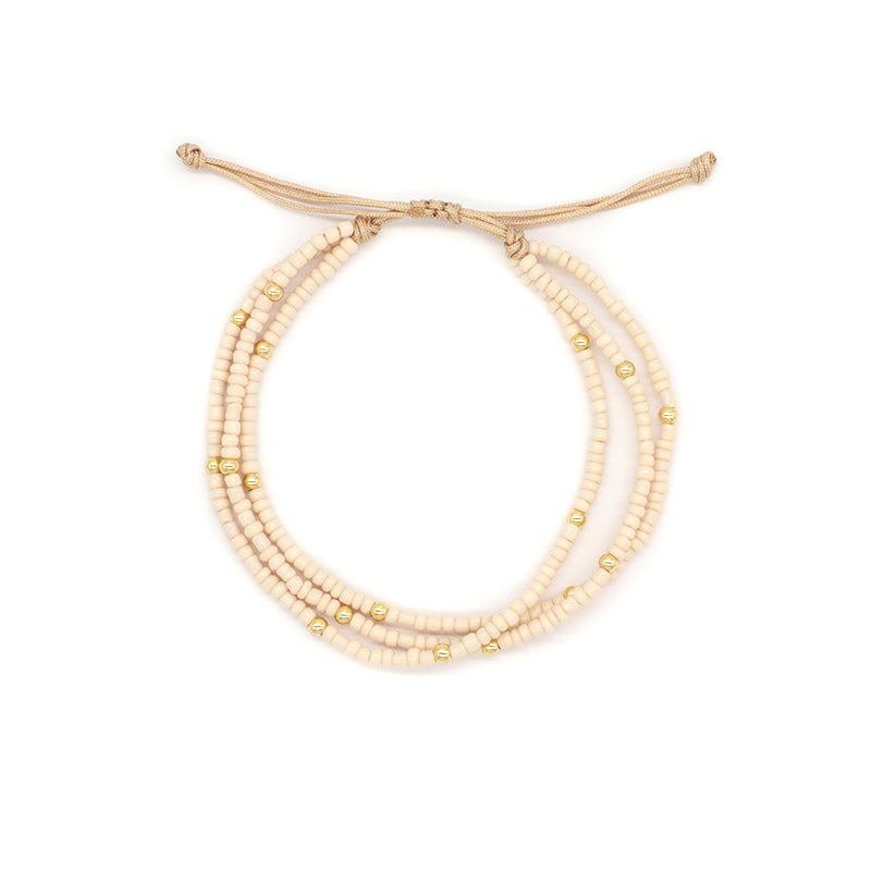 Handmade Three Layer Various Color Wholesale OEM China Factory Custom Jewelry Women Adjustable Gold Plated Seed Beaded Bracelet