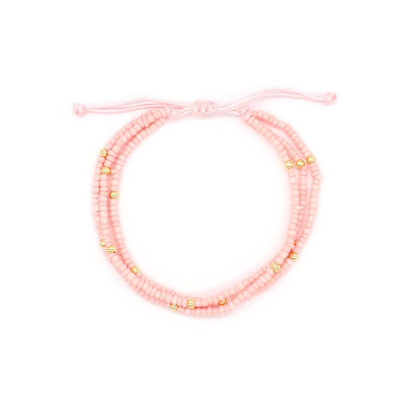 Various Colorful Handmade Wholesale OEM Factory Custom Jewelry Women Adjustable Three Layer Gold Plated Seed Beaded Bracelet