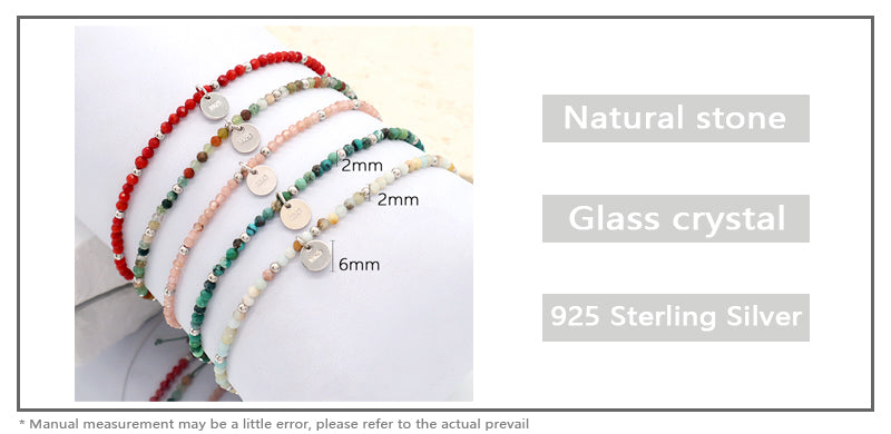 OEM Wholesale Custom Adjustable Handmade Women Energy 925 Sterling Silver Braided Woven Macrame Natural Stone Beads Bracelet