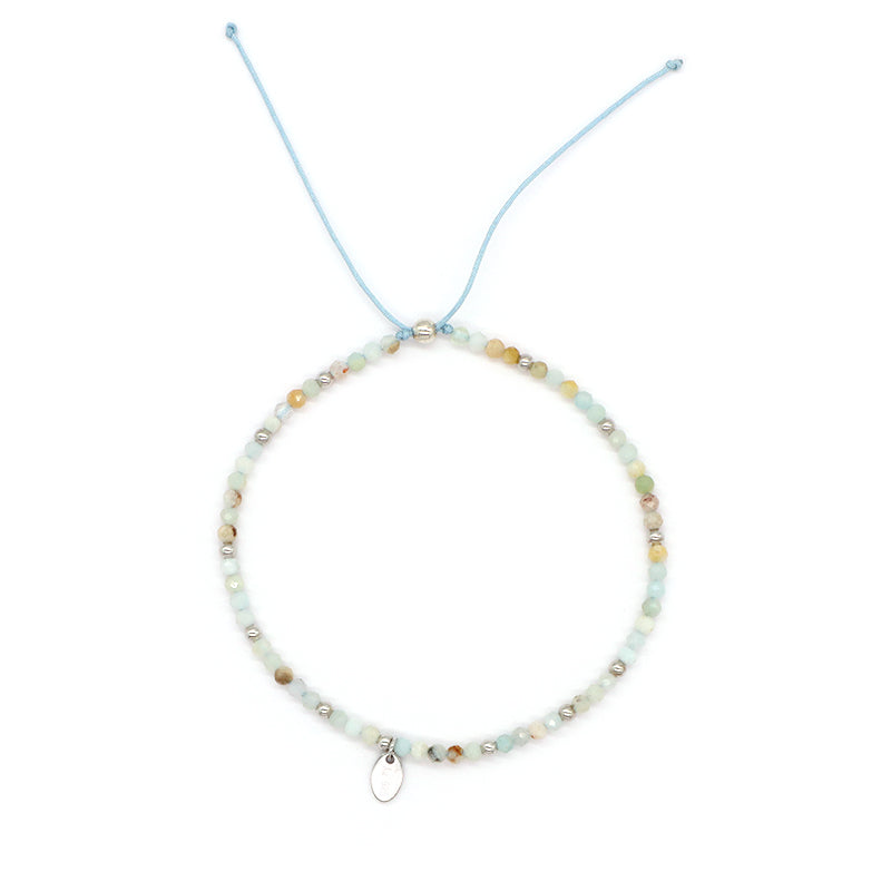 OEM Wholesale Custom Adjustable Handmade Women Energy 925 Sterling Silver Braided Woven Macrame Natural Stone Beads Bracelet