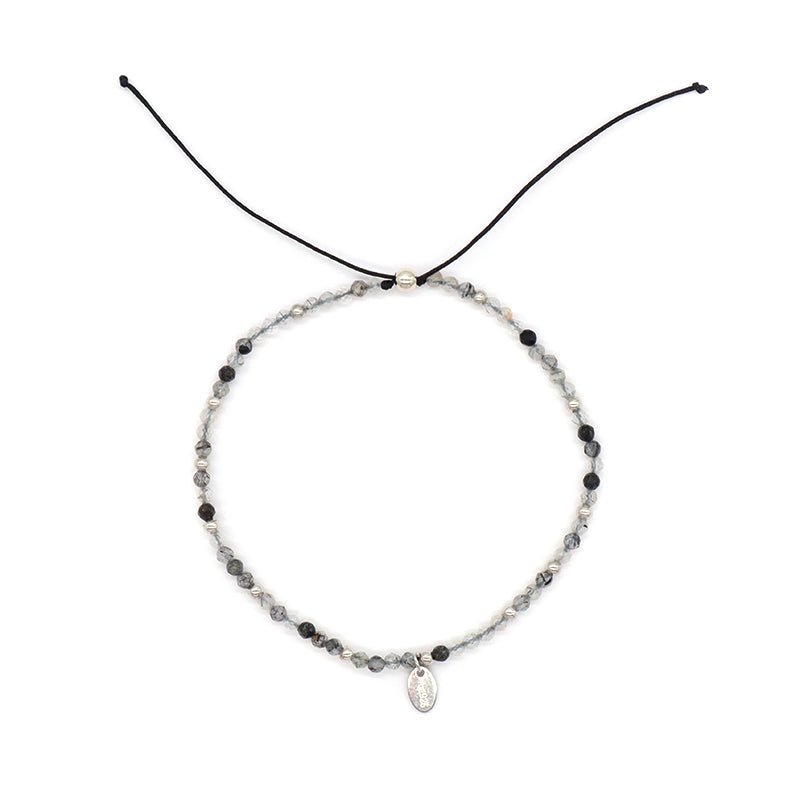 OEM Wholesale Custom Adjustable Handmade Women Energy 925 Sterling Silver Braided Woven Macrame Natural Stone Beads Bracelet