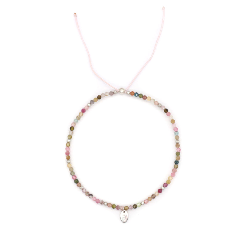 OEM Wholesale Custom Adjustable Handmade Women Energy 925 Sterling Silver Braided Woven Macrame Natural Stone Beads Bracelet