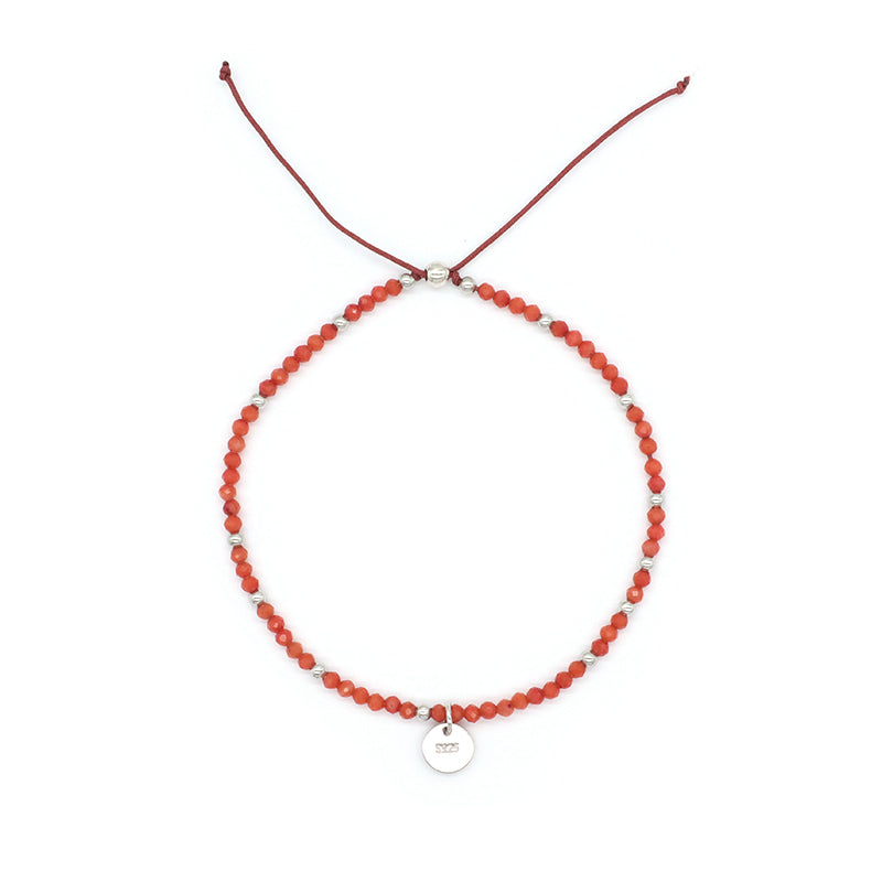 OEM Wholesale Custom Adjustable Handmade Women Energy 925 Sterling Silver Braided Woven Macrame Natural Stone Beads Bracelet