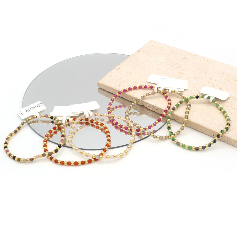 Custom Friendship Jewelry Fashion Woven Braided Handmade 3mm Natural Stone Silver Beads Striped Agate Women Men