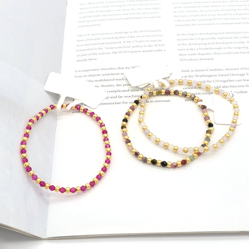 Custom Friendship Jewelry Fashion Woven Braided Handmade 3mm Natural Stone Silver Beads Striped Agate Women Men