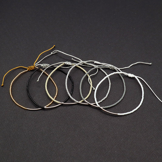 Adjustable Fashion OEM Custom Handmade Women Jewelry Woven Macrame Rhodium 925 Sterling Silver Charm Miyuki Beads Bracelet