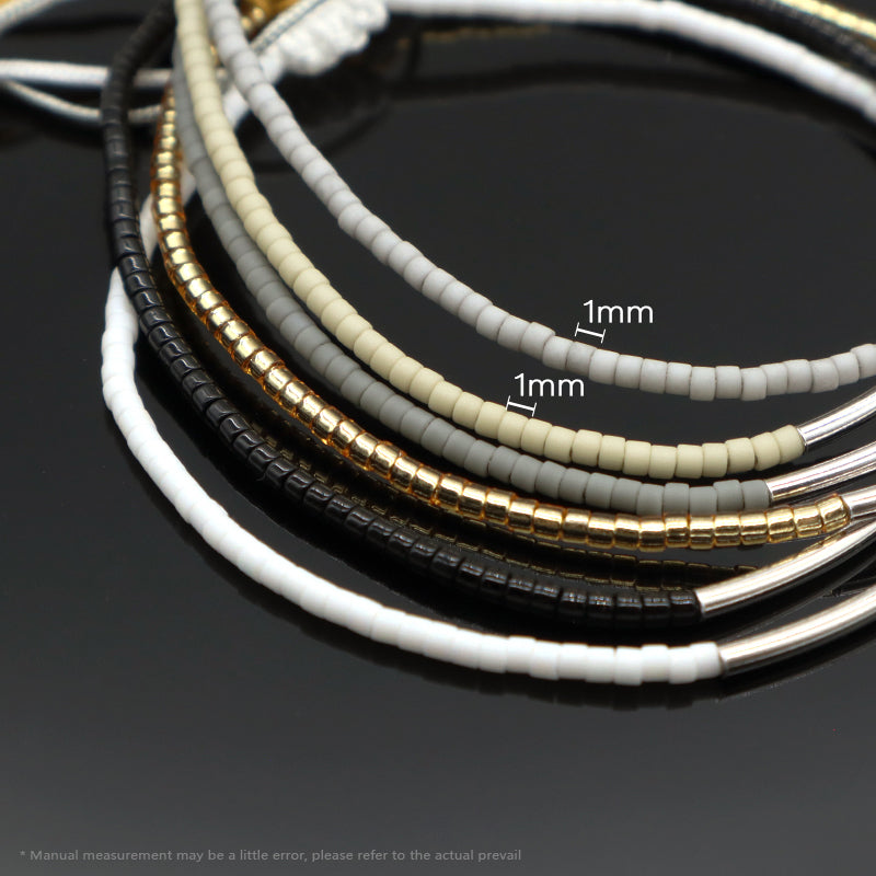 Adjustable Fashion OEM Custom Handmade Women Jewelry Woven Macrame Rhodium 925 Sterling Silver Charm Miyuki Beads Bracelet