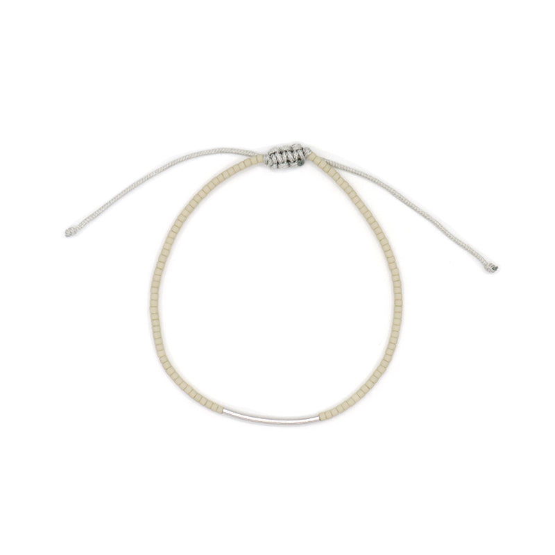 Adjustable Fashion OEM Custom Handmade Women Jewelry Woven Macrame Rhodium 925 Sterling Silver Charm Miyuki Beads Bracelet