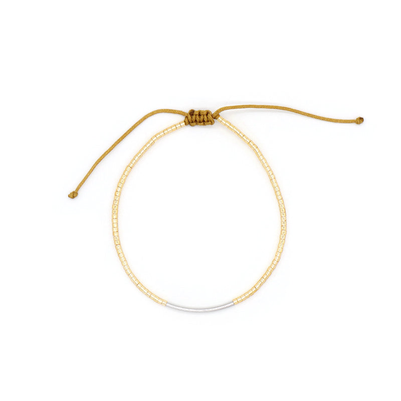 Adjustable Fashion OEM Custom Handmade Women Jewelry Woven Macrame Rhodium 925 Sterling Silver Charm Miyuki Beads Bracelet