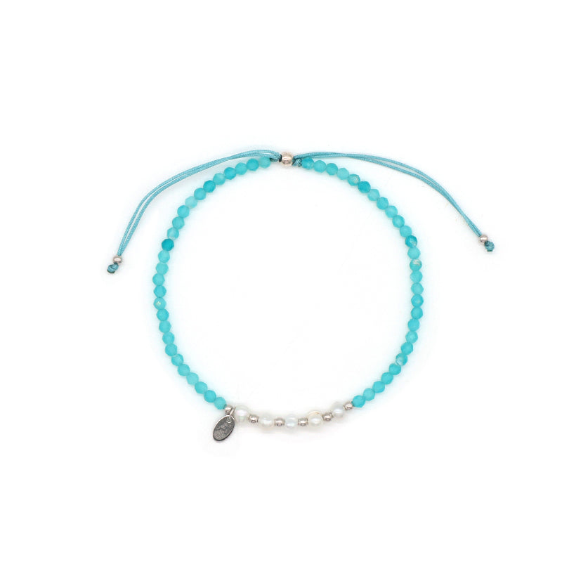 Wholesale Custom OEM Adjustable Handmade Women Macrame Energy 925 Sterling Silver Fresh Water Pearl Natural Stone Bracelet