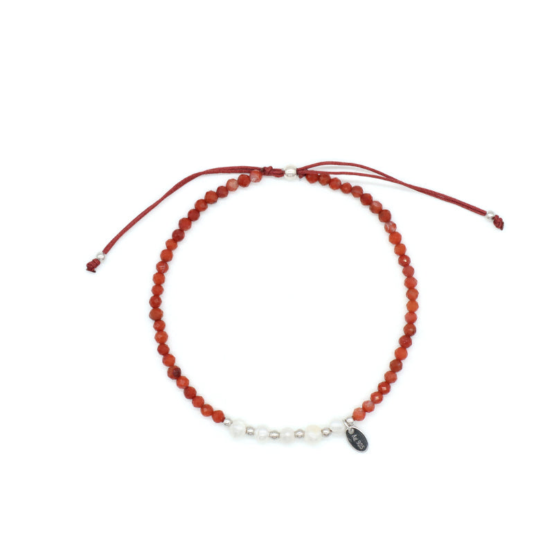 Wholesale Custom OEM Adjustable Handmade Women Macrame Energy 925 Sterling Silver Fresh Water Pearl Natural Stone Bracelet