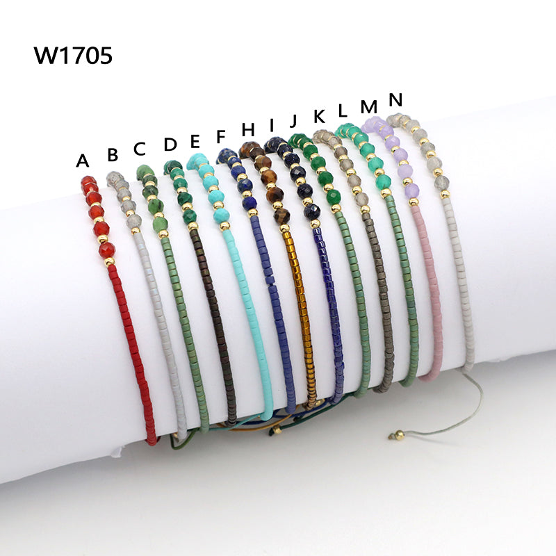 Custom OEM Wholesale Handmade Macrame Adjustable MIYUKI 925 Sterling Silver Fresh Water Pearl Natural Stone Bracelet
