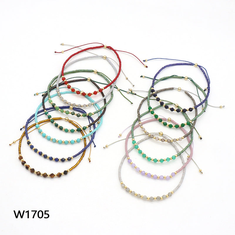 Custom OEM Wholesale Handmade Macrame Adjustable MIYUKI 925 Sterling Silver Fresh Water Pearl Natural Stone Bracelet