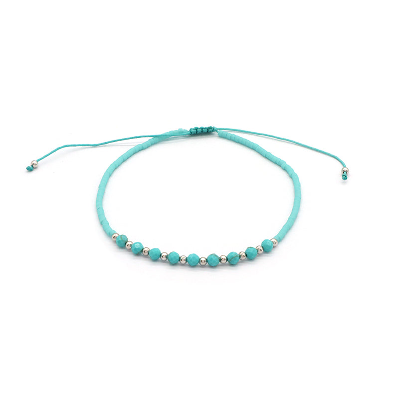 Custom OEM Wholesale Handmade Macrame Adjustable MIYUKI 925 Sterling Silver Fresh Water Pearl Natural Stone Bracelet