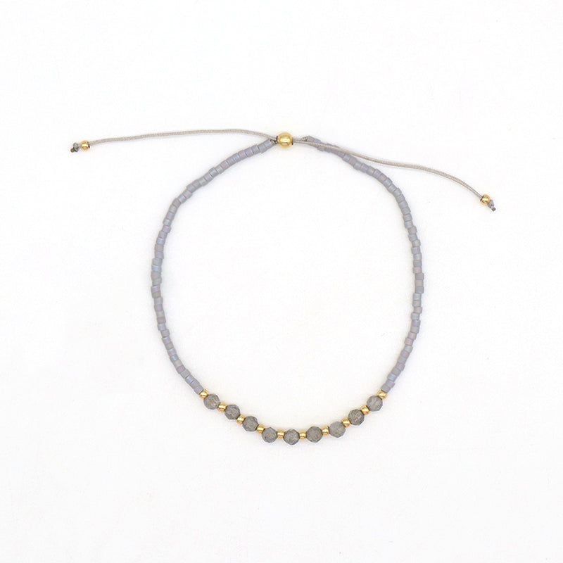 Custom OEM Wholesale Handmade Macrame Adjustable MIYUKI 925 Sterling Silver Fresh Water Pearl Natural Stone Bracelet