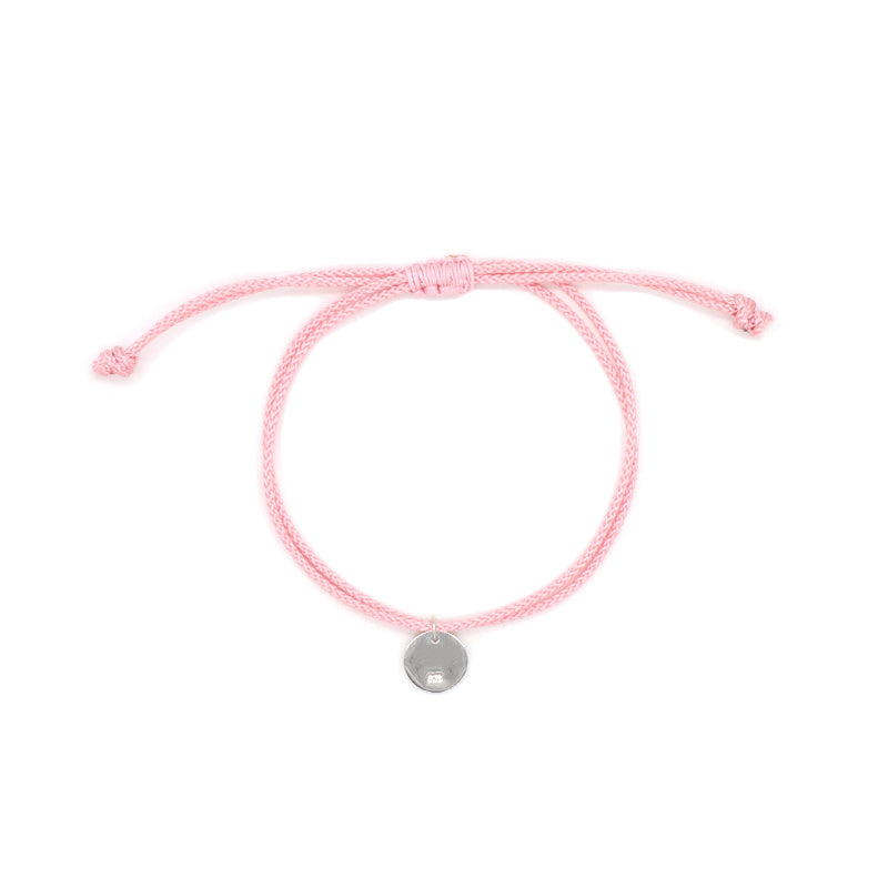 Various Color OEM Manufacture Custom Handmade Fashion Gift Braided Rope Adjustable 925 silver sterling Round Charm Bracelet