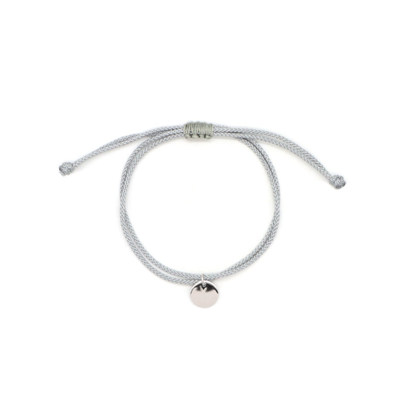 Various Color OEM Manufacture Custom Handmade Fashion Gift Braided Rope Adjustable 925 silver sterling Round Charm Bracelet