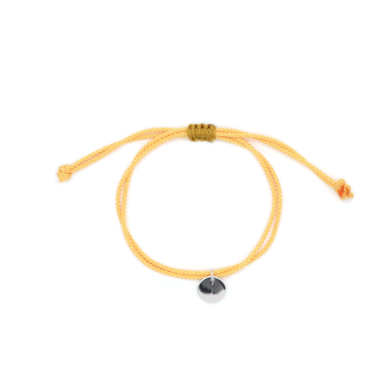 Various Color OEM Manufacture Custom Handmade Fashion Gift Braided Rope Adjustable 925 silver sterling Round Charm Bracelet