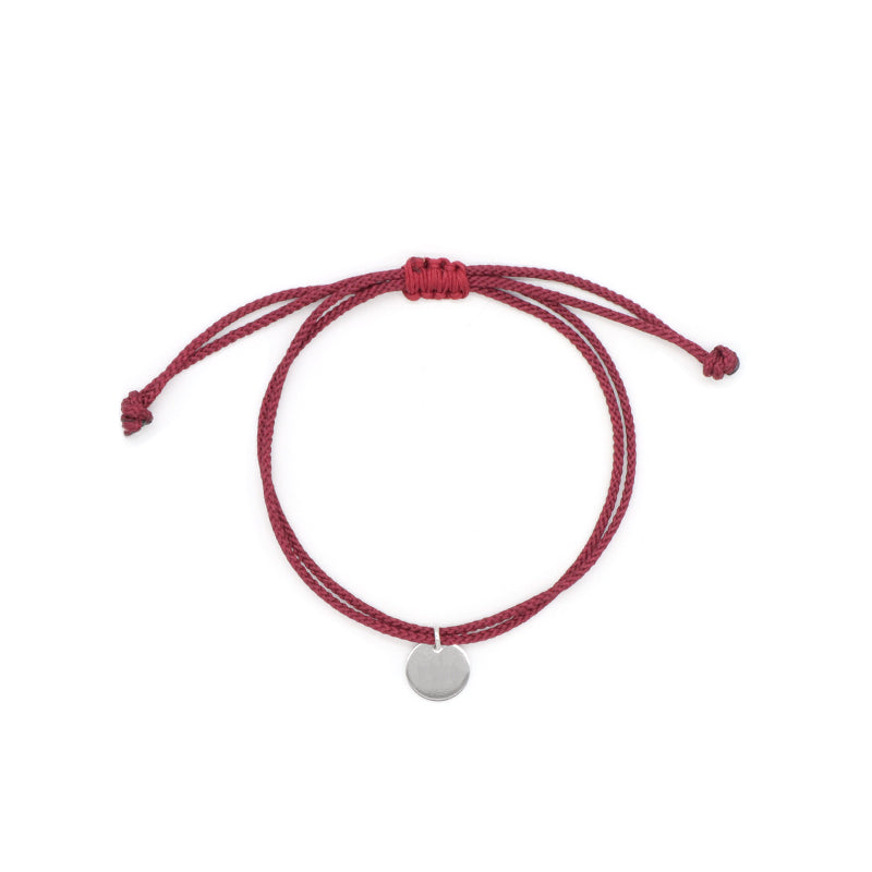 Various Color OEM Manufacture Custom Handmade Fashion Gift Braided Rope Adjustable 925 silver sterling Round Charm Bracelet