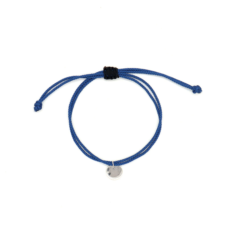 Various Color OEM Manufacture Custom Handmade Fashion Gift Braided Rope Adjustable 925 silver sterling Round Charm Bracelet