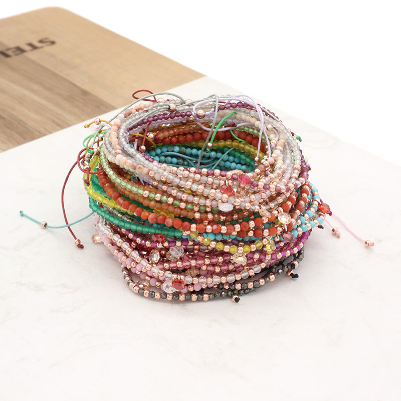 Handmade Wholesale Custom OEM Adjustable Women Macrame Energy Gold Plated 925 Sterling Silver CZ Charm Natural Stone Bracelet