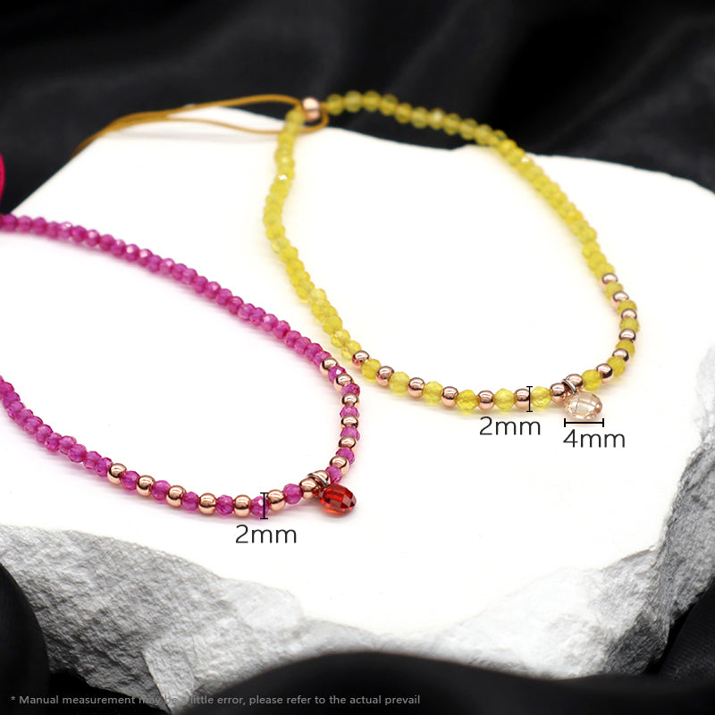 Handmade Wholesale Custom OEM Adjustable Women Macrame Energy Gold Plated 925 Sterling Silver CZ Charm Natural Stone Bracelet