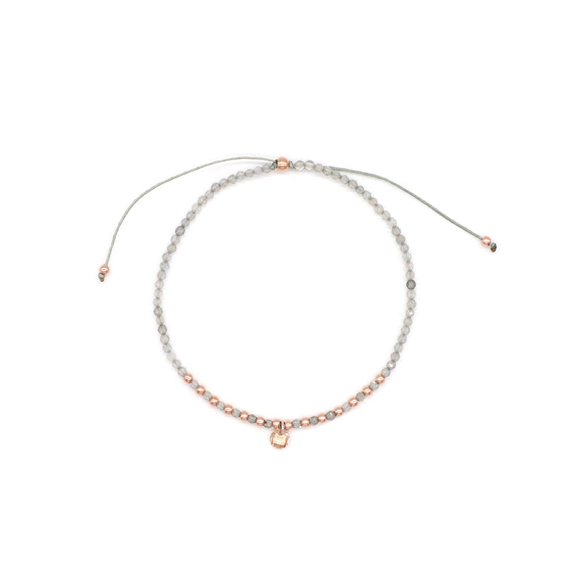 Handmade Wholesale Custom OEM Adjustable Women Macrame Energy Gold Plated 925 Sterling Silver CZ Charm Natural Stone Bracelet