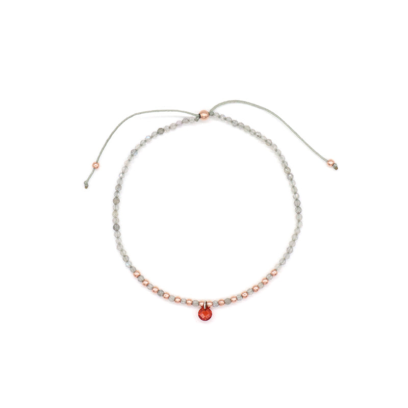 Handmade Wholesale Custom OEM Adjustable Women Macrame Energy Gold Plated 925 Sterling Silver CZ Charm Natural Stone Bracelet