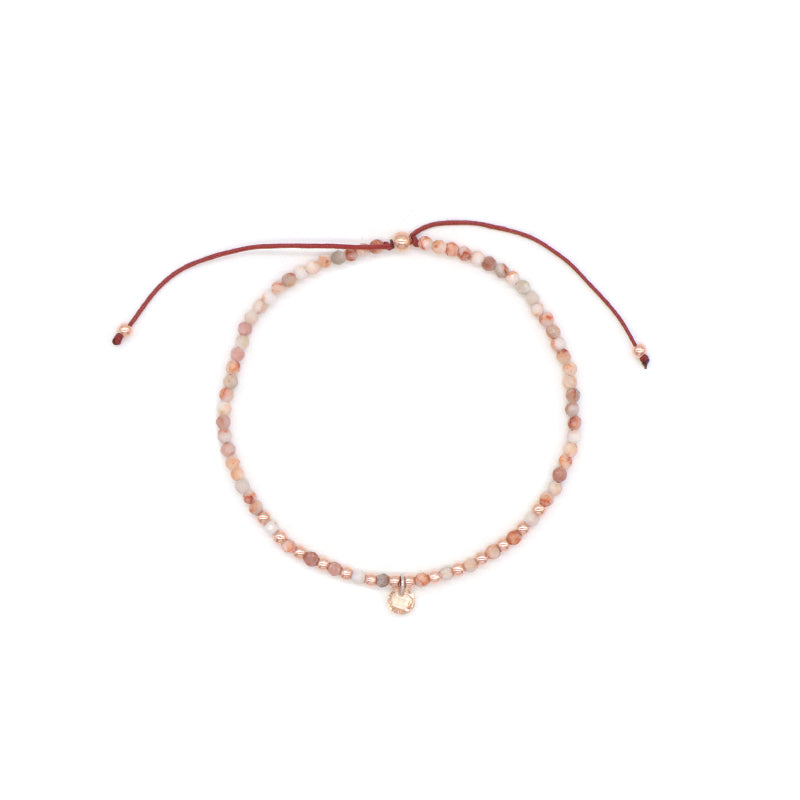 Handmade Wholesale Custom OEM Adjustable Women Macrame Energy Gold Plated 925 Sterling Silver CZ Charm Natural Stone Bracelet