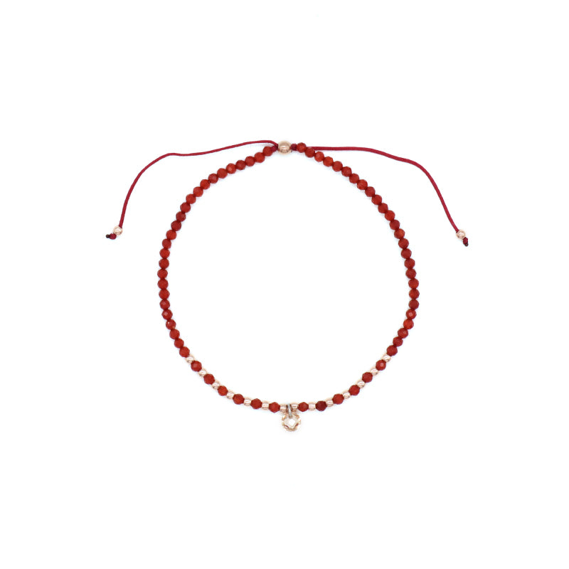 Handmade Wholesale Custom OEM Adjustable Women Macrame Energy Gold Plated 925 Sterling Silver CZ Charm Natural Stone Bracelet