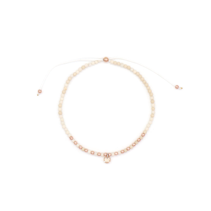 Handmade Wholesale Custom OEM Adjustable Women Macrame Energy Gold Plated 925 Sterling Silver CZ Charm Natural Stone Bracelet