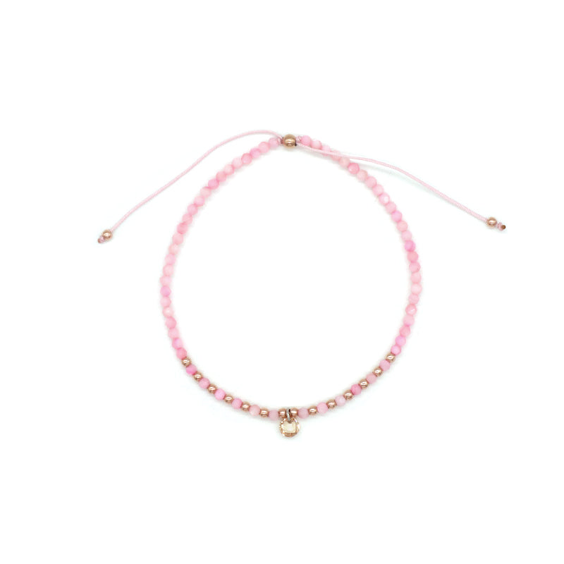 Handmade Wholesale Custom OEM Adjustable Women Macrame Energy Gold Plated 925 Sterling Silver CZ Charm Natural Stone Bracelet