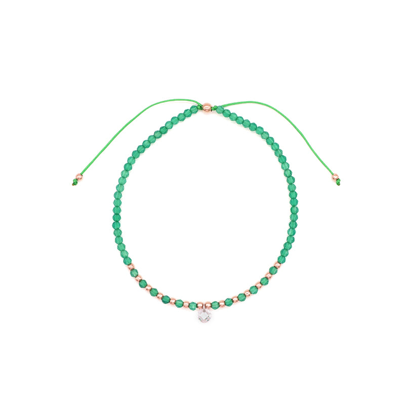 Handmade Wholesale Custom OEM Adjustable Women Macrame Energy Gold Plated 925 Sterling Silver CZ Charm Natural Stone Bracelet