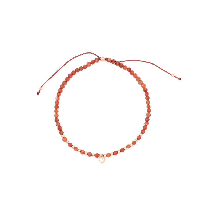Handmade Wholesale Custom OEM Adjustable Women Macrame Energy Gold Plated 925 Sterling Silver CZ Charm Natural Stone Bracelet