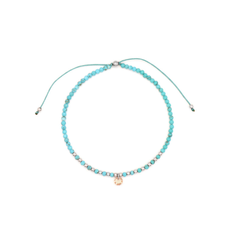Handmade Wholesale Custom OEM Adjustable Women Macrame Energy Gold Plated 925 Sterling Silver CZ Charm Natural Stone Bracelet