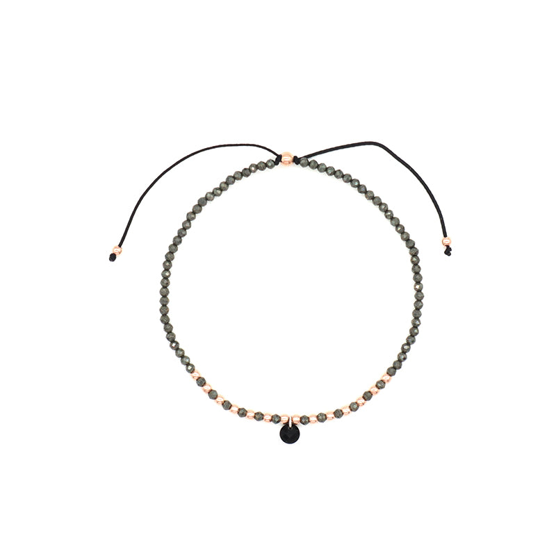 Handmade Wholesale Custom OEM Adjustable Women Macrame Energy Gold Plated 925 Sterling Silver CZ Charm Natural Stone Bracelet