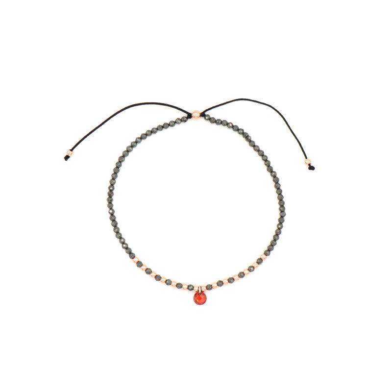 Handmade Wholesale Custom OEM Adjustable Women Macrame Energy Gold Plated 925 Sterling Silver CZ Charm Natural Stone Bracelet