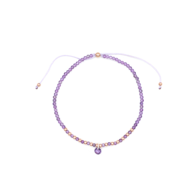 Handmade Wholesale Custom OEM Adjustable Women Macrame Energy Gold Plated 925 Sterling Silver CZ Charm Natural Stone Bracelet