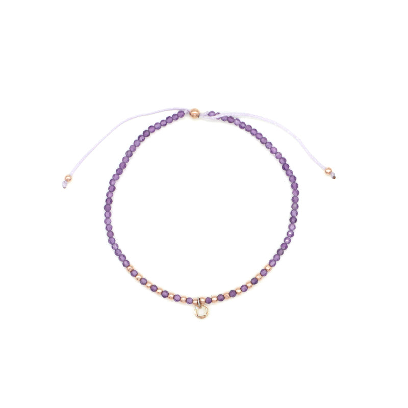 Handmade Wholesale Custom OEM Adjustable Women Macrame Energy Gold Plated 925 Sterling Silver CZ Charm Natural Stone Bracelet