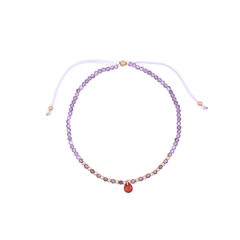 Handmade Wholesale Custom OEM Adjustable Women Macrame Energy Gold Plated 925 Sterling Silver CZ Charm Natural Stone Bracelet