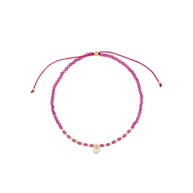Handmade Wholesale Custom OEM Adjustable Women Macrame Energy Gold Plated 925 Sterling Silver CZ Charm Natural Stone Bracelet