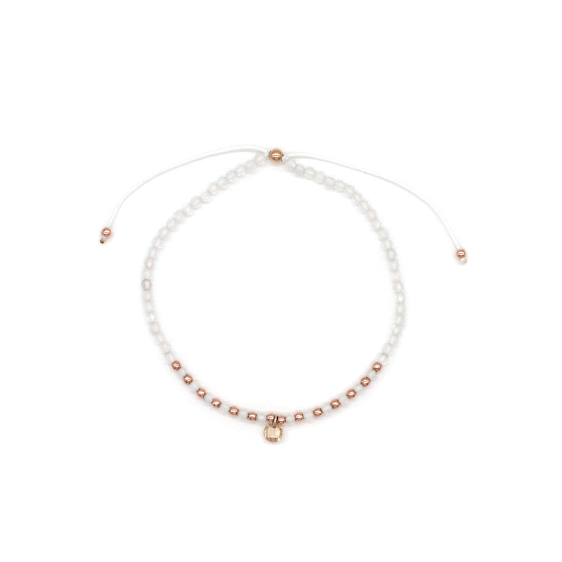 Handmade Wholesale Custom OEM Adjustable Women Macrame Energy Gold Plated 925 Sterling Silver CZ Charm Natural Stone Bracelet