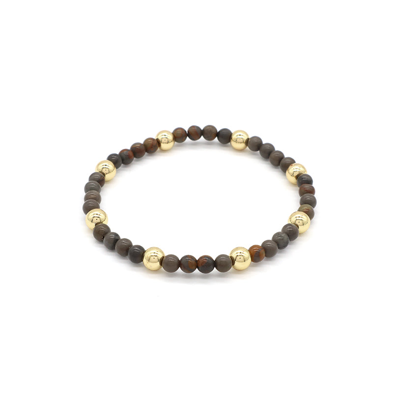 Custom Wholesale Trendy Manufacture Gemstone 4mm Natural Stone Beads Elastic Handmade Bracelet For Women Men