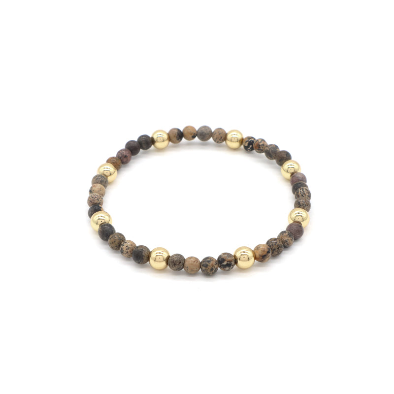 Custom Wholesale Trendy Manufacture Gemstone 4mm Natural Stone Beads Elastic Handmade Bracelet For Women Men