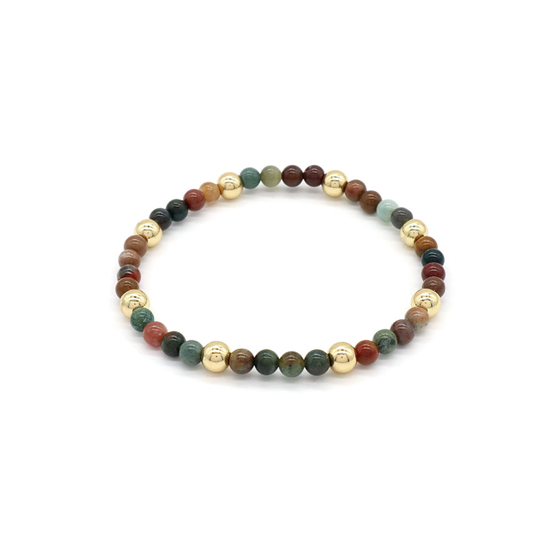 Custom Wholesale Trendy Manufacture Gemstone 4mm Natural Stone Beads Elastic Handmade Bracelet For Women Men