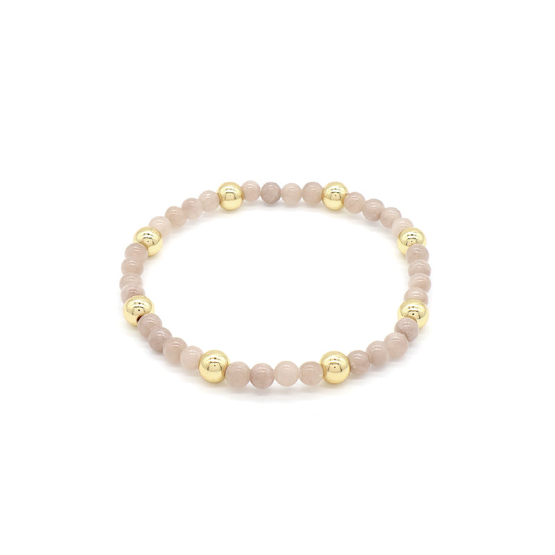 Custom Wholesale Trendy Manufacture Gemstone 4mm Natural Stone Beads Elastic Handmade Bracelet For Women Men